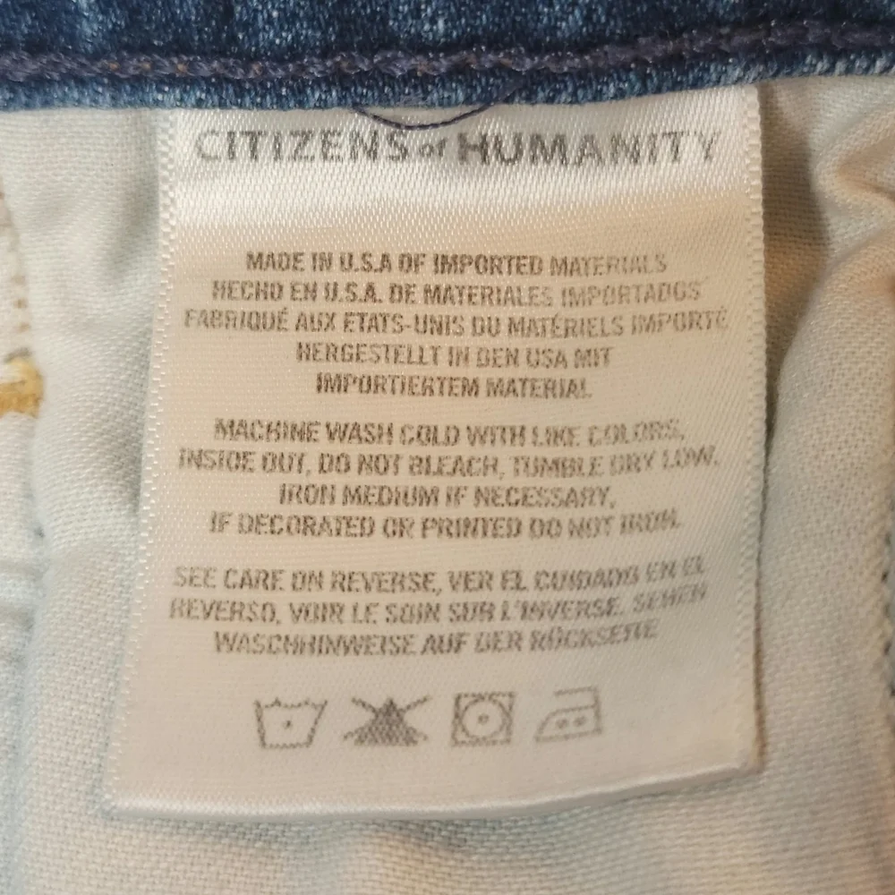 Citizens Of Humanity Emerson Slim Boyfriend Jean Sz 27 Distressed Raw Frayed Hem - Picture 14 of 15
